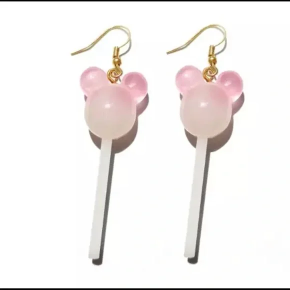 Mickey Mouse Candy Cloud Two Tone Lollipop Earrings | Disney Candy Jewelry | Mic - Picture 3 of 6